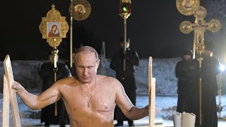 Russian president Vladimir Putin braves subzero lake to mark Orthodox Epiphany [upl. by Sidney254]