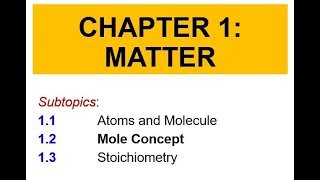 Matriculation Chemistry Lecture Subtopic 12 Semester 1 Part 1 [upl. by Heiskell]