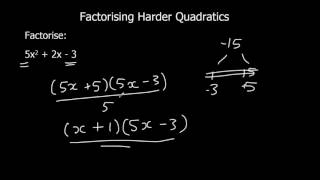 Factorising Harder Quadratics 2 [upl. by Marys446]