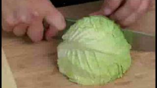 Cooking Tips  How to Chop Savoy Cabbage [upl. by Einaffets]