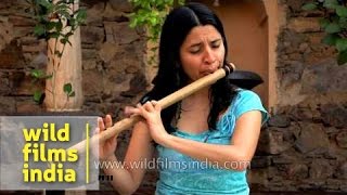 Nathalie plays Indian bamboo flute bansuri in G [upl. by Ornie]