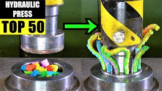 TOP 50 BEST Hydraulic Press WORM Moments  Satisfying Crushing Compilation [upl. by Nawyt]