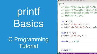 printf Basics  C Programming Tutorial [upl. by Fiske503]