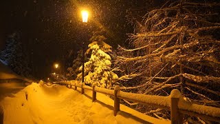 1 Hour of Beautiful Relaxing Snow Falling in a Mountain Village [upl. by Arlynne]