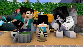 The Minecraft life of Herobrine Family and Heekos Sad Birthday  Animation Monster School [upl. by Kapeed]