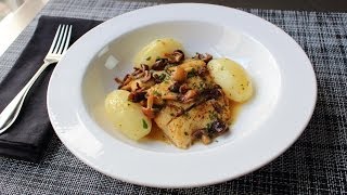 PanRoasted Halibut with Mushrooms amp Lemon Butter Sauce  Fast amp Easy Halibut Recipe [upl. by Finella685]