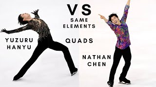 Yuzuru HANYU vs Nathan CHEN Quads [upl. by Nevarc]