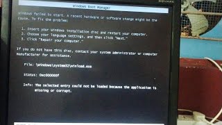 Boot Error \Windows\system32\winloadexe 0xc000000f DATA BACKUP AND OS INSTALATION  Repair your PC [upl. by Peppard138]