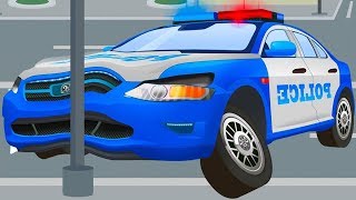 The Blue Police Car  Cars amp Trucks Cartoons  Vehicle amp Chi Chi Car for children Part 4 [upl. by Ardnaet]