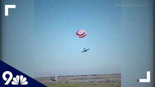 WATCH Plane uses parachute to land after midair collision [upl. by Alahcim]