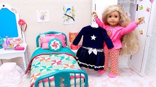 Doll morning routine with dress up and makeup  PLAY DOLLS [upl. by Ng928]