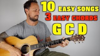 10 Easy Songs 3 Easy Chords G C D [upl. by Hanonew88]