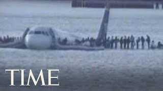 Footage Of The US Airway Plane Landing On Hudson River In 2009  TIME [upl. by Haniraz]