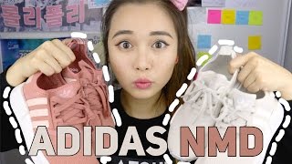 Adidas NMD R1 Womens UNBOXING and REVIEW  Raw Pink amp Talc Colourways [upl. by Zined]