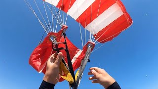 Skydivers Parachute Twists Up In Mid Air [upl. by Marriott]