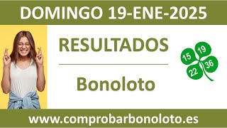 Resultado del sorteo Bonoloto del domingo 19 de enero de 2025 [upl. by Biernat]